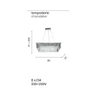 Candelabru clasic suspendat din metal și cristal tăiat de lux - Mirielle Viadurini