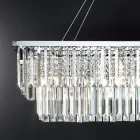 Candelabru clasic suspendat din metal și cristal tăiat de lux - Mirielle Viadurini