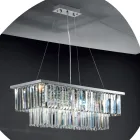 Candelabru clasic suspendat din metal și cristal tăiat de lux - Mirielle Viadurini