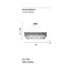 Candelabru clasic suspendat din metal și cristal tăiat de lux - Mirielle Viadurini
