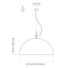 Candelabru suspendat din Laprene si Nebulit - Mezza Luna de In-es.artdesign Viadurini