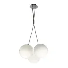 Candelabru suspendat cu trei lumini din sticlă încapsulată, fabricat în Italia - Althea Viadurini