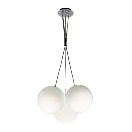 Candelabru suspendat cu trei lumini din sticlă încapsulată, fabricat în Italia - Althea Viadurini