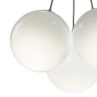 Candelabru suspendat cu trei lumini din sticlă încapsulată, fabricat în Italia - Althea Viadurini