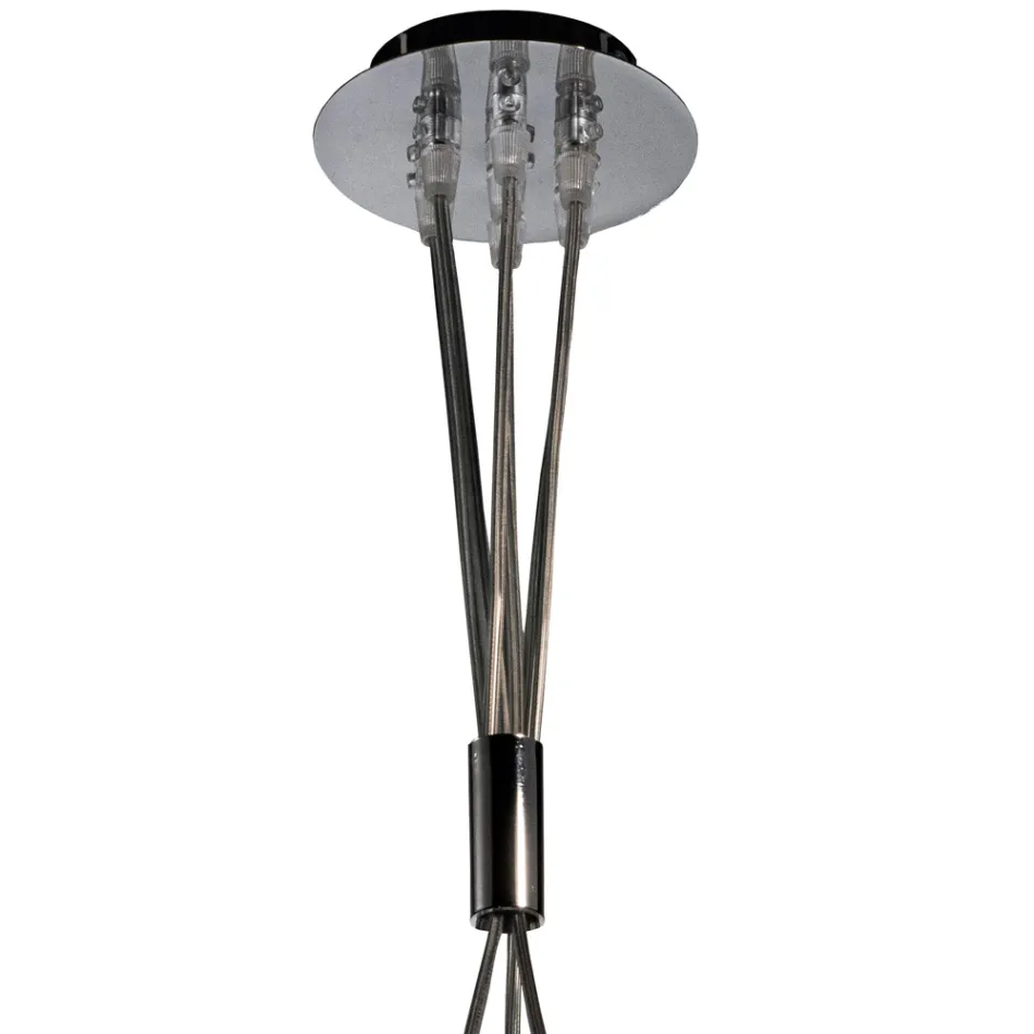 Candelabru suspendat cu trei lumini din sticlă încapsulată, fabricat în Italia - Althea Viadurini