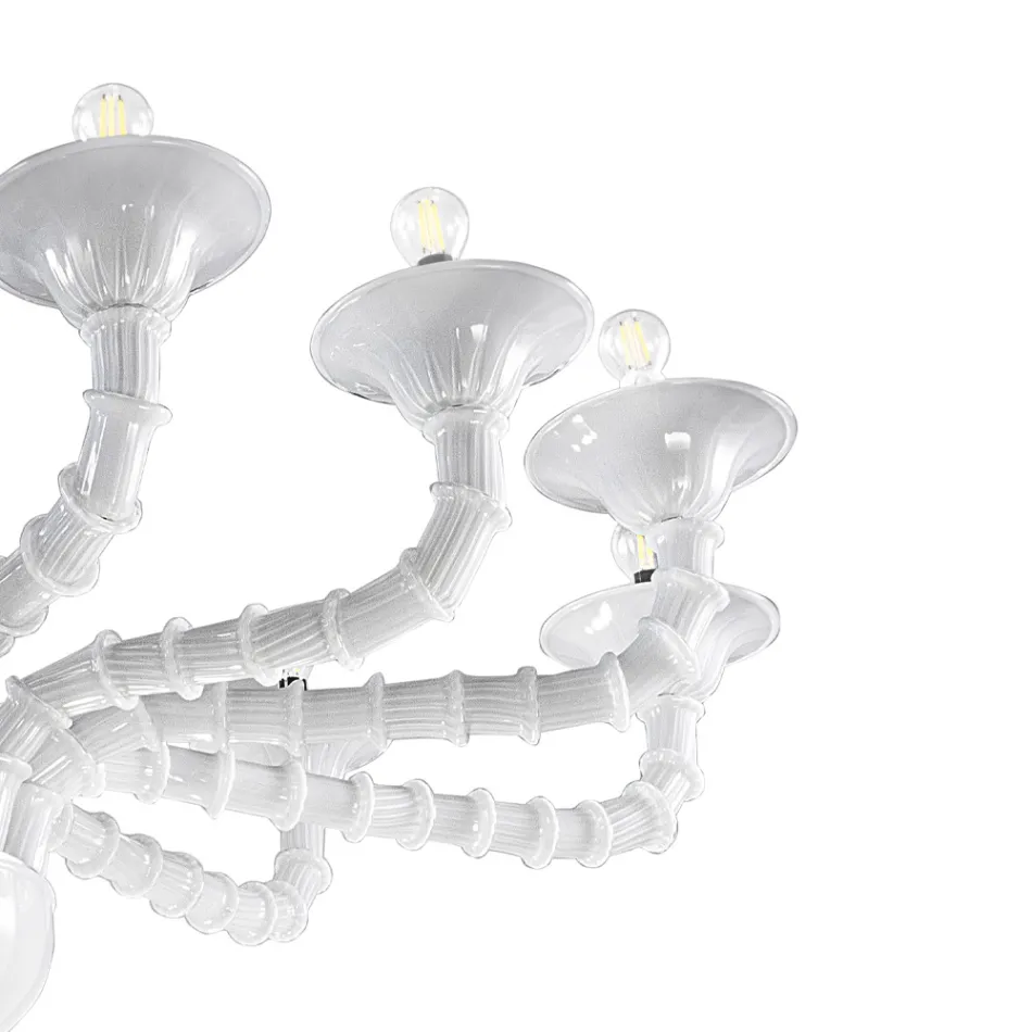 Candelabru în stil clasic din sticlă venețiană suflată manual - Vanity Viadurini