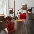 candelabru stil industrial din fier și alamă Reporter Il Fanale Viadurini