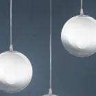 Candelabru liniar Isotta cu patru lumini, sticlă albă, fabricat în Italia Viadurini