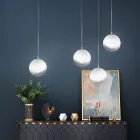 Candelabru liniar Isotta cu patru lumini, sticlă albă, fabricat în Italia Viadurini