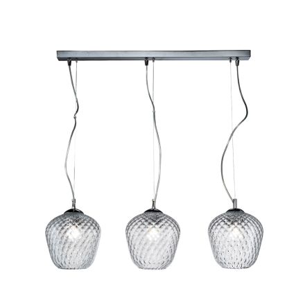 Candelabru liniar cu trei lumini din sticlă venețiană, fabricat în Italia - Elisia Viadurini