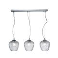 Candelabru liniar cu trei lumini din sticlă venețiană, fabricat în Italia - Elisia