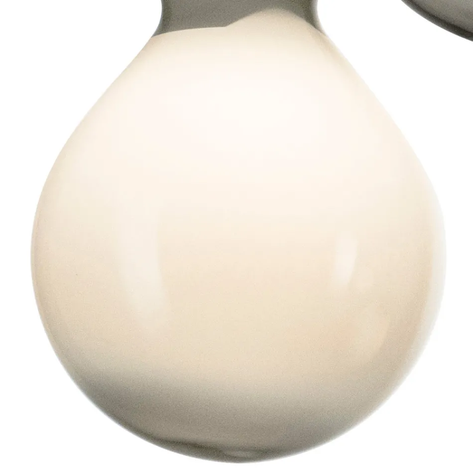 Candelabru cu trei lumini pe o bază rotundă din sticlă încapsulată, fabricat în Italia - Iride Viadurini