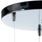 Candelabru cu trei lumini pe o bază rotundă din sticlă încapsulată, fabricat în Italia - Iride Viadurini