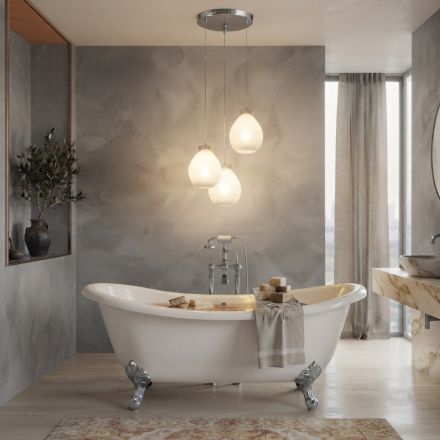 Candelabru cu trei lumini pe o bază rotundă din sticlă încapsulată, fabricat în Italia - Iride Viadurini