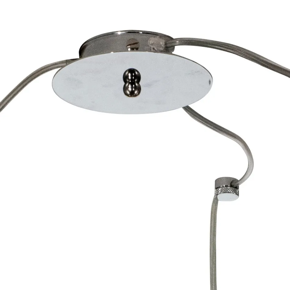 Candelabru mic cu trei lumini din sticlă suflată manual, fabricat în Italia - Iride Viadurini