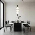 Lumira - Candelabru vertical cu trei lumini din sticlă încapsulată, fabricat în Italia Viadurini