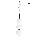 Lumira - Candelabru vertical cu trei lumini din sticlă încapsulată, fabricat în Italia Viadurini