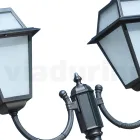 Lampăr cu 2 lumini din aluminiu și sticlă stil vintage Made in Italy - Vivian Viadurini