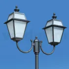 Lampăr cu 2 lumini din aluminiu și sticlă stil vintage Made in Italy - Vivian Viadurini