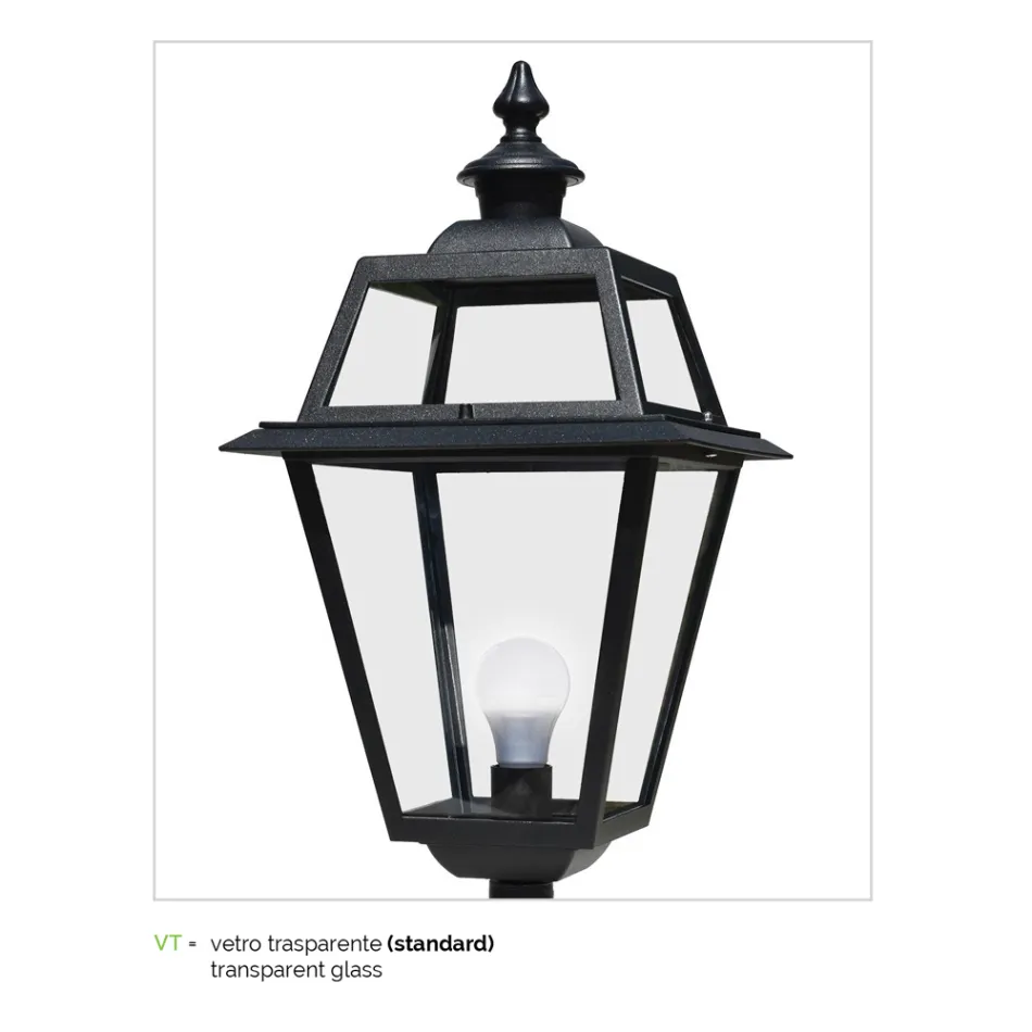 Lampăr cu 2 lumini din aluminiu și sticlă stil vintage Made in Italy - Vivian Viadurini