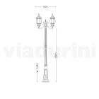Lampă 2 Lumini Stil Vintage din Aluminiu Alb Fabricat în Italia - Dodo Viadurini
