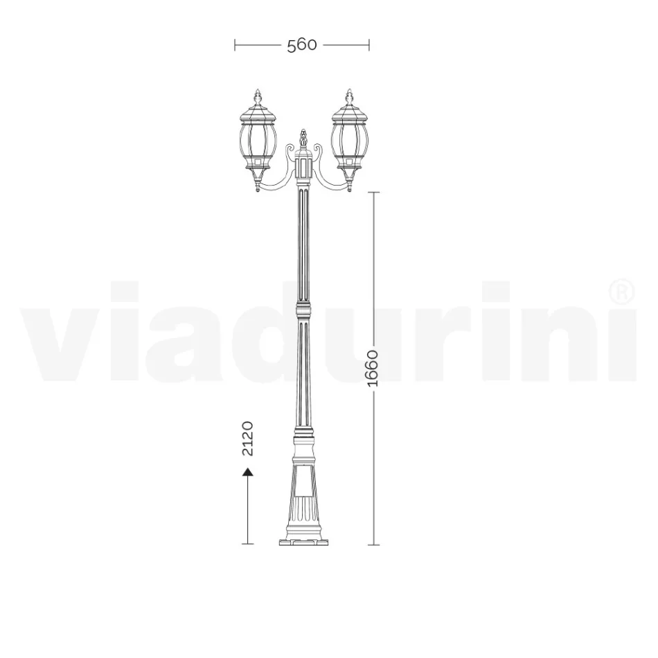 Lampă 2 Lumini Stil Vintage din Aluminiu Alb Fabricat în Italia - Dodo Viadurini