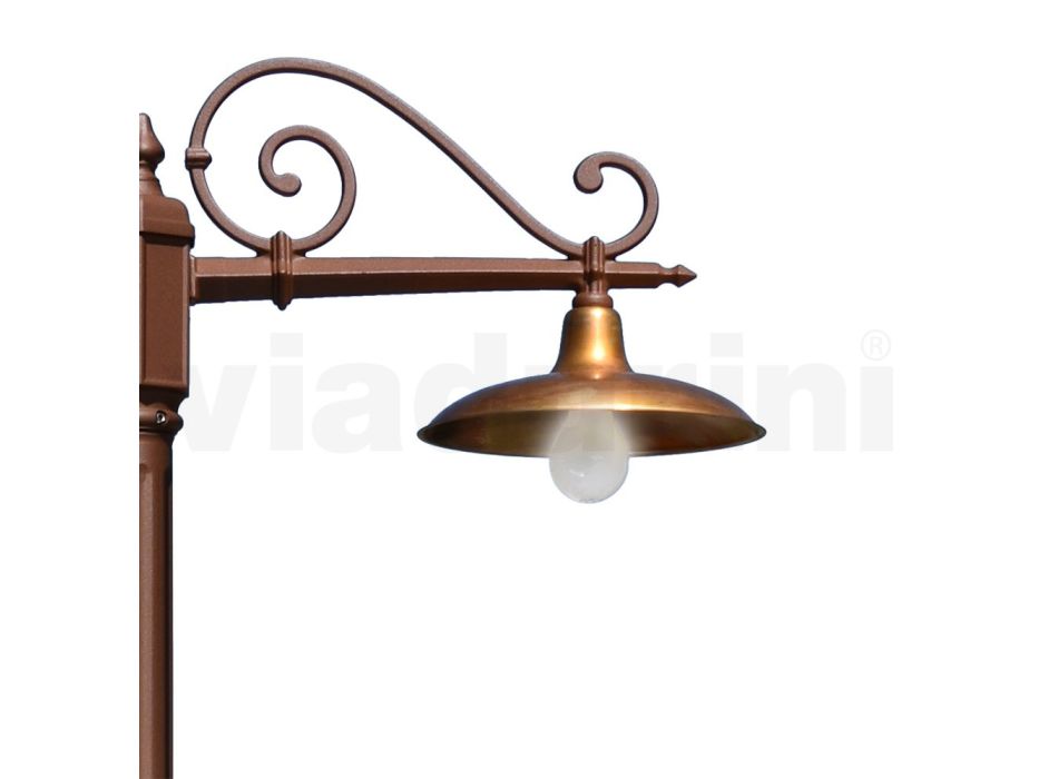 Lampa 2 Lumini Stilul Vintage din Aluminiu si Alama Made in Italy - Adela Viadurini