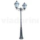 Lampăr cu 2 lumini stil vintage din aluminiu și sticlă Made in Italy - Vivian Viadurini