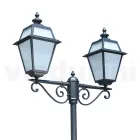 Lampăr cu 2 lumini stil vintage din aluminiu și sticlă Made in Italy - Vivian Viadurini