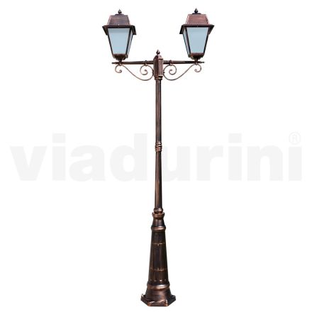 Lampa 2 Lumini Stilul Vintage din Aluminiu Made in Italy - Doroty Viadurini