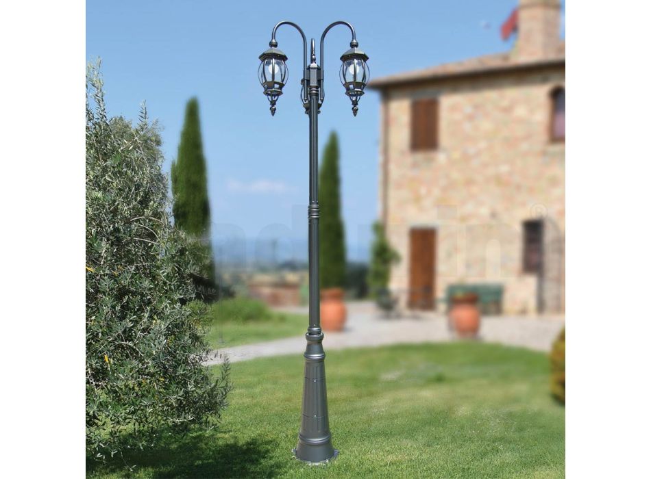Lampă 3 Lumini Stil Vintage din Aluminiu Antracit Fabricat în Italia - Empire Viadurini