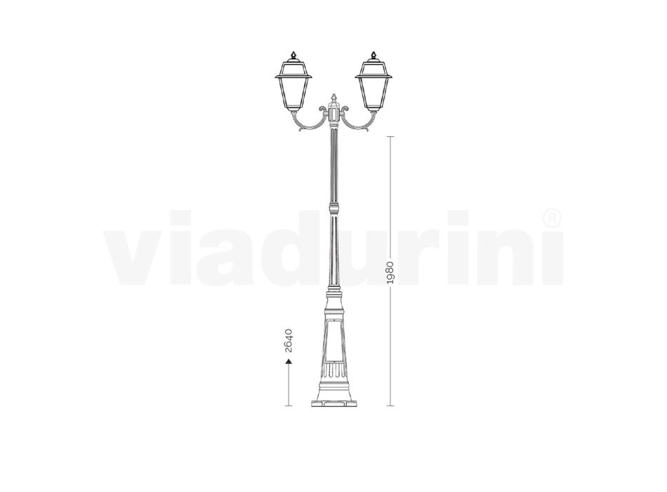 Lampăr cu 3 lumini stil vintage din aluminiu și sticlă Made in Italy - Doroty Viadurini