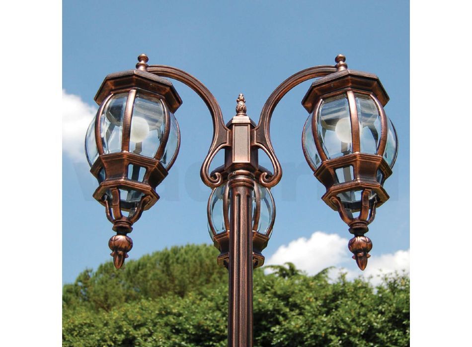 Lampă 3 Lumini Stil Vintage din Aluminiu Made in Italy - Leona Viadurini
