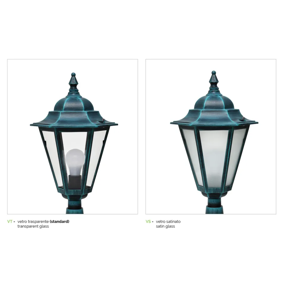 Lampăr 2 Lumini din Aluminiu și Sticlă Made in Italy Vintage - Janira Viadurini