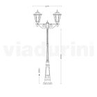 Lampăr 2 Lumini din Aluminiu și Sticlă Made in Italy Vintage - Janira Viadurini