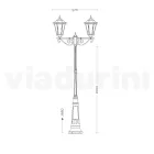 Lampăr 2 Lumini din Aluminiu și Sticlă Made in Italy Vintage - Janira Viadurini