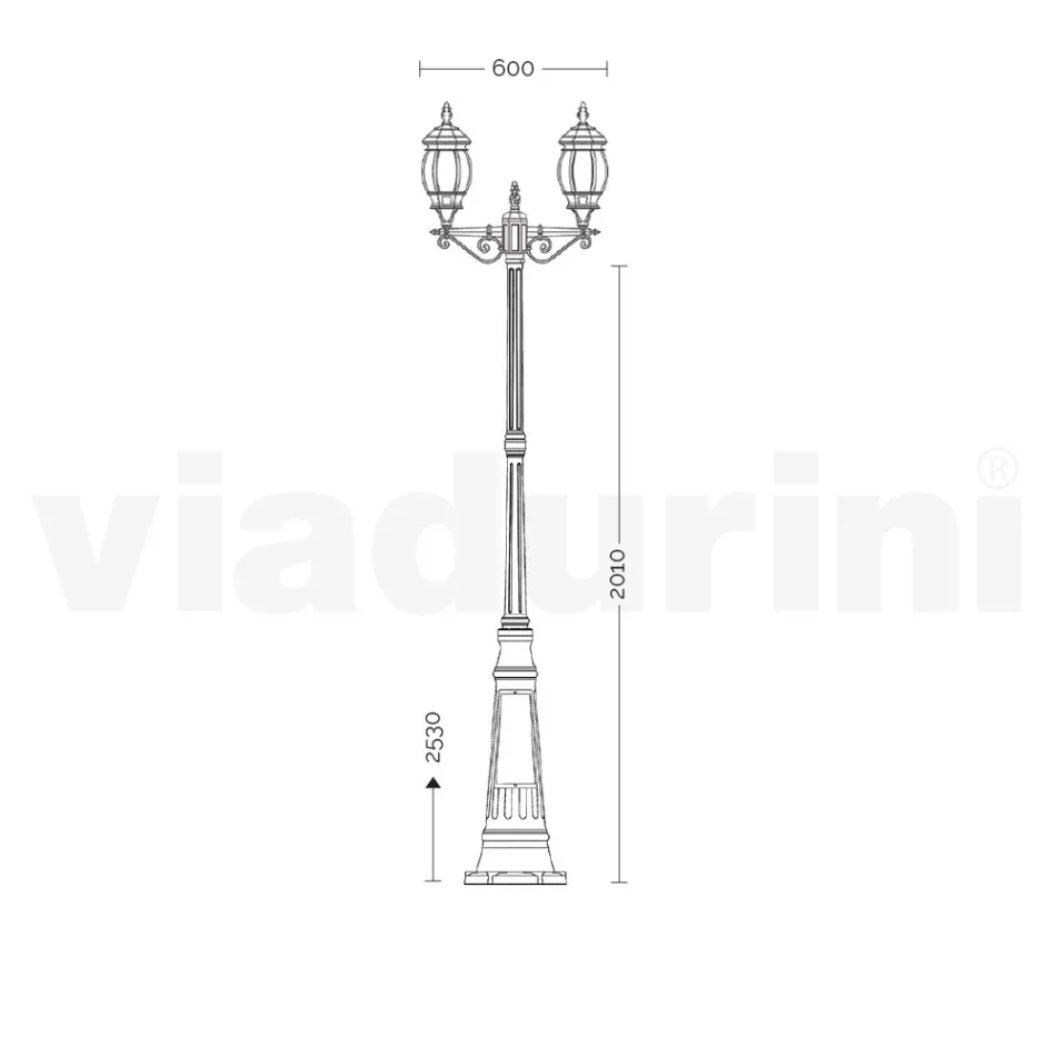 Lampă 2 Lumini Stil Vintage din Aluminiu Alb Fabricat în Italia - Dodo Viadurini