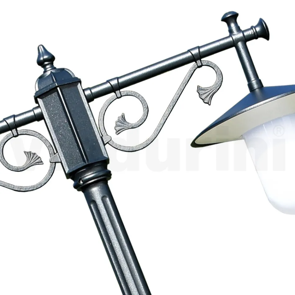 Lampă 2 Lumini Stil Vintage din Aluminiu Gri Fabricat în Italia - Belen Viadurini