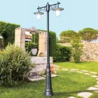 Lampă 2 Lumini Stil Vintage din Aluminiu Gri Fabricat în Italia - Belen Viadurini