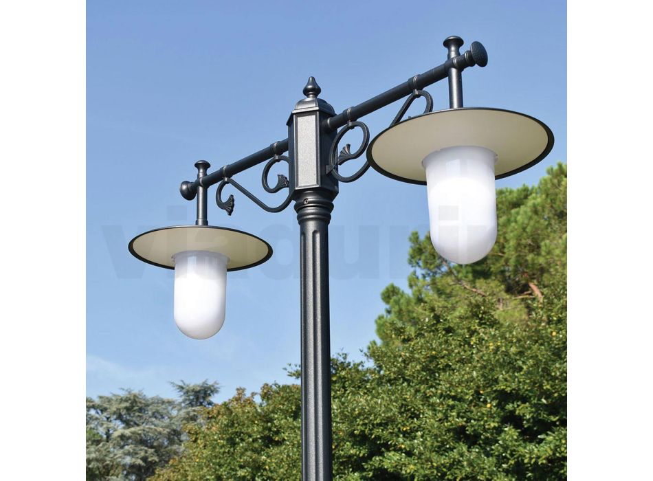 Lampă 2 Lumini Stil Vintage din Aluminiu Gri Fabricat în Italia - Belen Viadurini