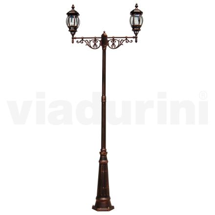 Lampă 2 Lumini Stil Vintage din Aluminiu Made in Italy - Leona Viadurini