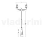 Lampă 2 Lumini Stil Vintage din Aluminiu Made in Italy - Leona Viadurini