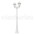 Lampă vintage cu 2 lumini din aluminiu alb, fabricată în Italia - Terella