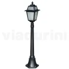 Lampa de gradina inaltime de 116 cm din aluminiu antracit si sticla sablata - Elric Viadurini