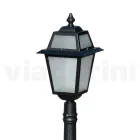 Lampa de gradina inaltime de 116 cm din aluminiu antracit si sticla sablata - Elric Viadurini
