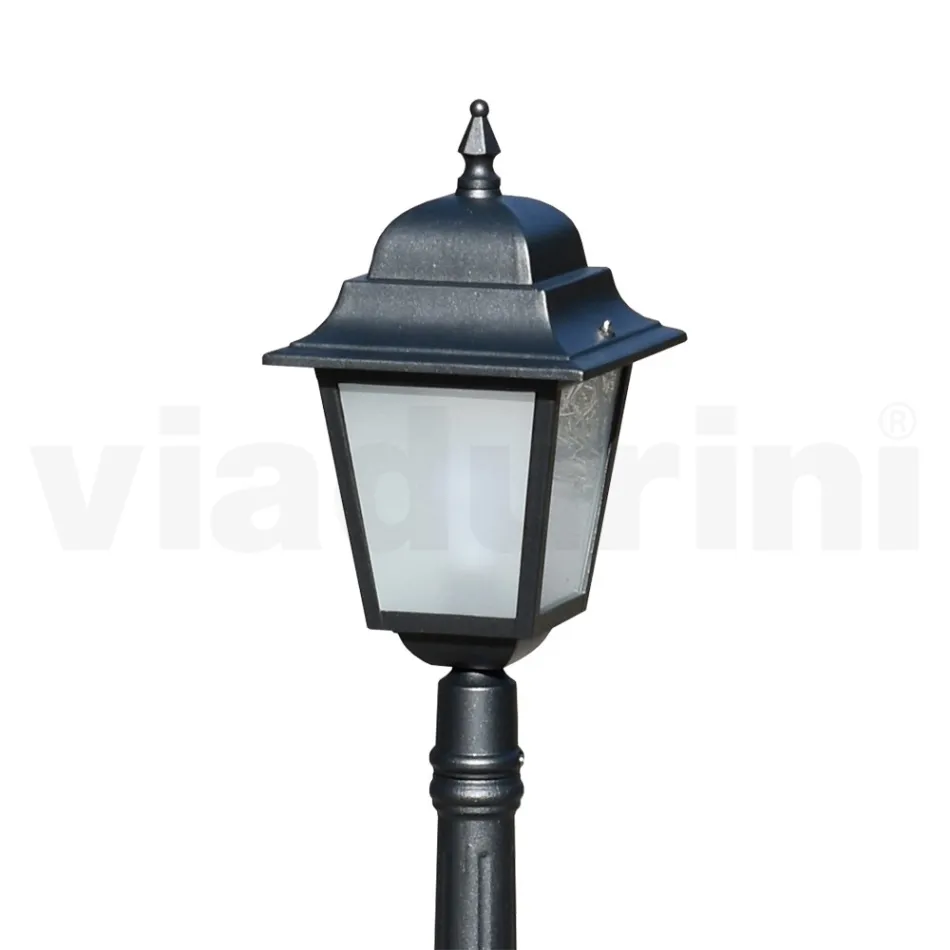 Lampa stradala inaltime de 116 cm din sticla antracit si aluminiu Made in Italy - Scintilla Viadurini