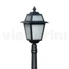 Lampa de gradina inaltime de 152 cm din aluminiu antracit si sticla sablata - Elric Viadurini