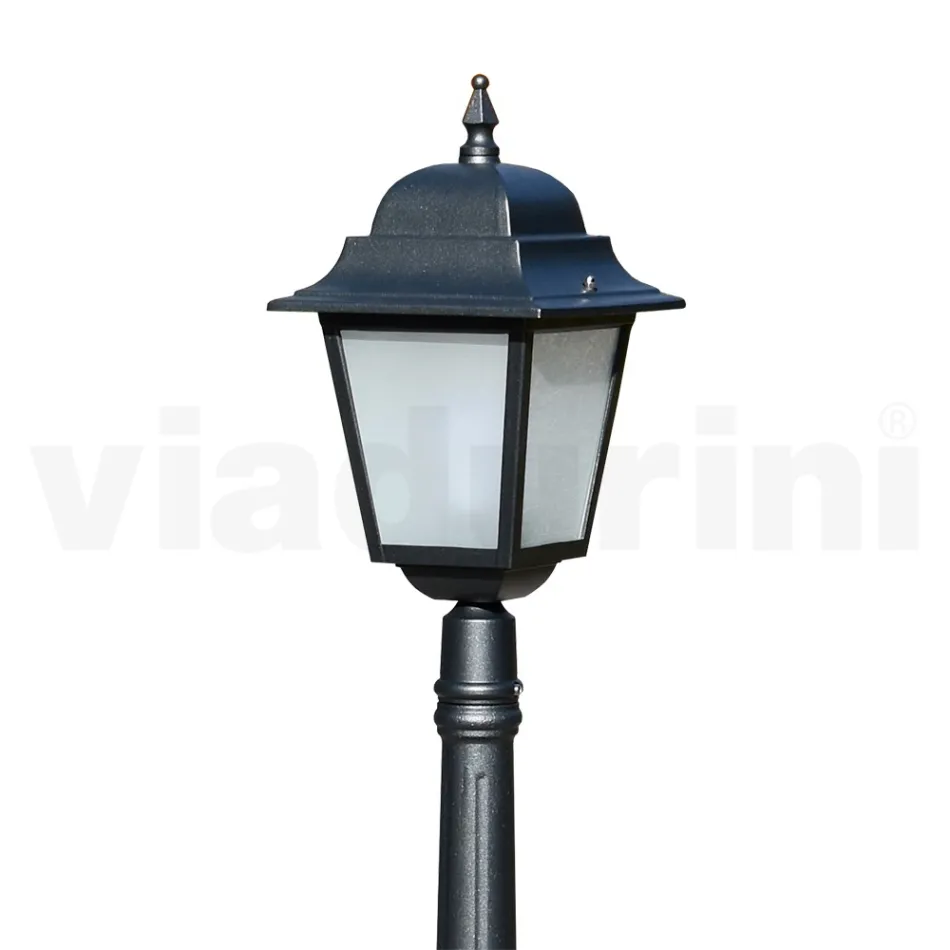 Lampa stradala inaltime de 152 cm din sticla antracit si aluminiu Made in Italy - Scintilla Viadurini