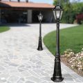 Lampa de gradina inaltime de 154 cm din sticla si 5 finisaje aluminiu - Pinako