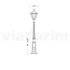 Lampa de gradina inaltime de 154 cm din sticla si 5 finisaje aluminiu - Pinako Viadurini